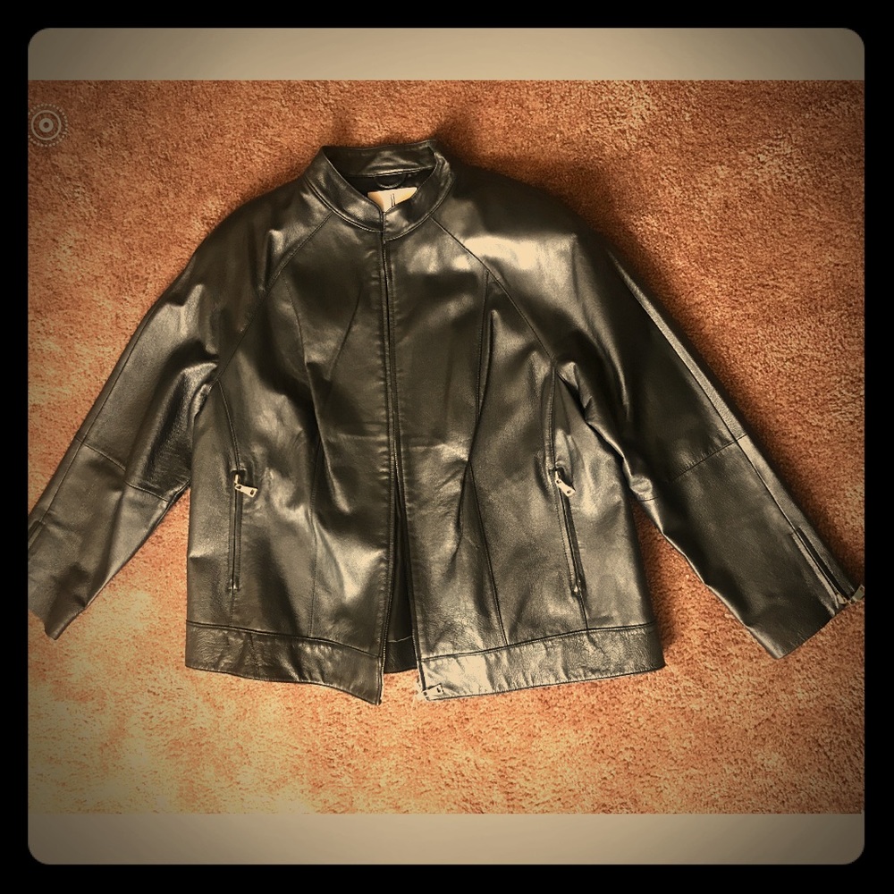 JL woman's leather biker jacket